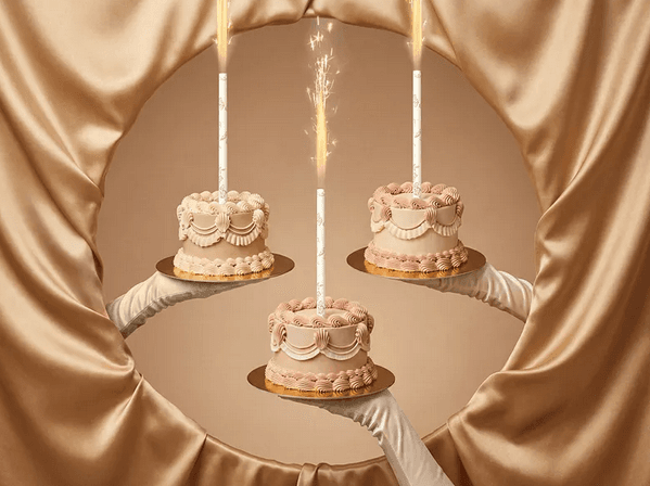 PartyDeco Tortenfontäne weiß 12 cm
