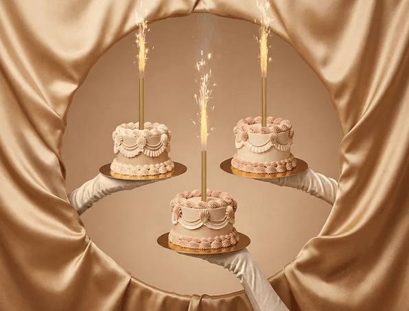 PartyDeco Tortenfontäne gold 18 cm