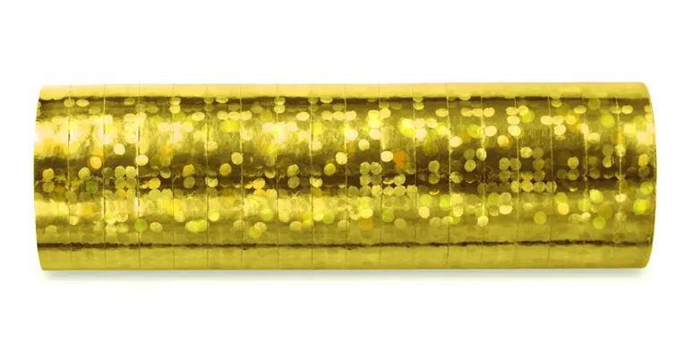 Holografische Serpentinen, gold, 3,8m, 18 Stk.