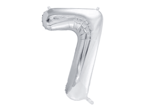 Folienballon Ziffer ''7'', 86cm, silber