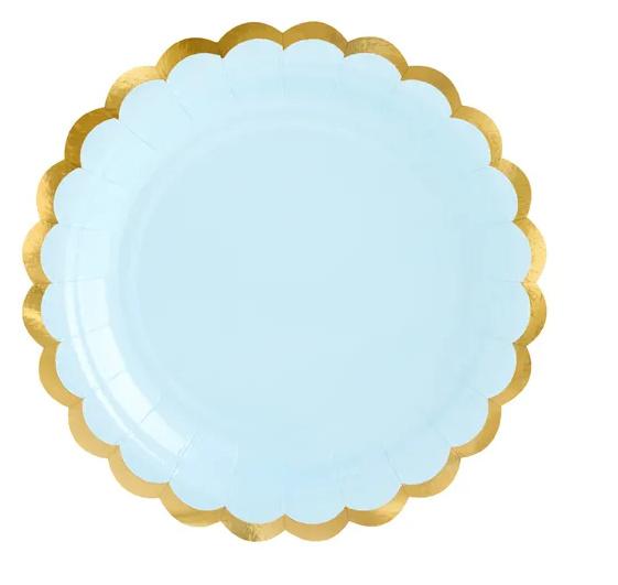 Pappteller, hellblau, 18cm, 6 Stk.