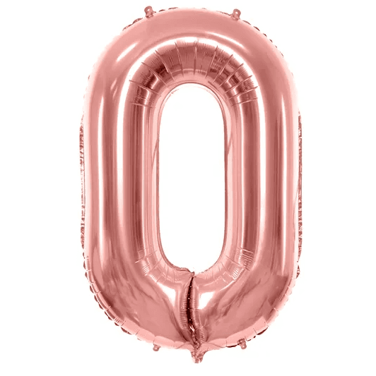 Folienballon Ziffer ''0'', 86cm, roségold