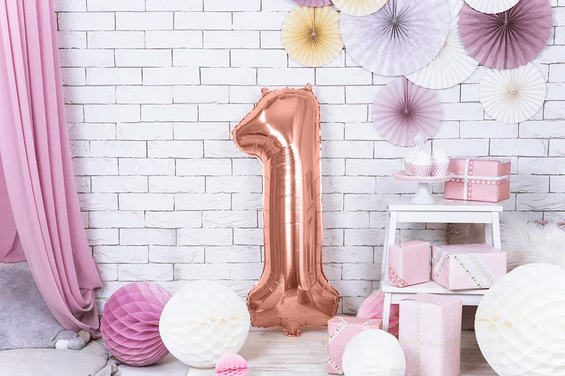 Produktbild Folienballon Ziffer ''1'', 86cm, roségold 3 von 3