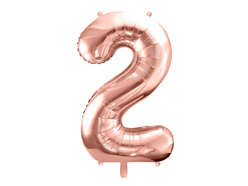 Folienballon Ziffer ''2'', 86cm, roségold