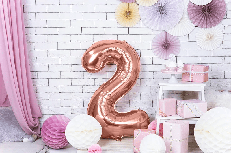 Produktbild Folienballon Ziffer ''2'', 86cm, roségold 3 von 3