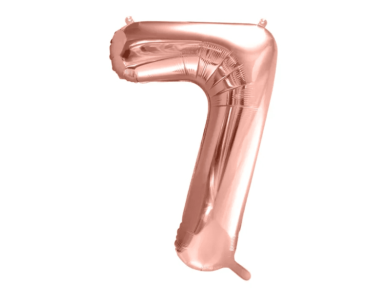 Folienballon Ziffer ''7'', 86cm, roségold