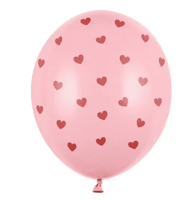 PartyDeco Latexballons Herzen rosa-rot 30 cm 6 Stück