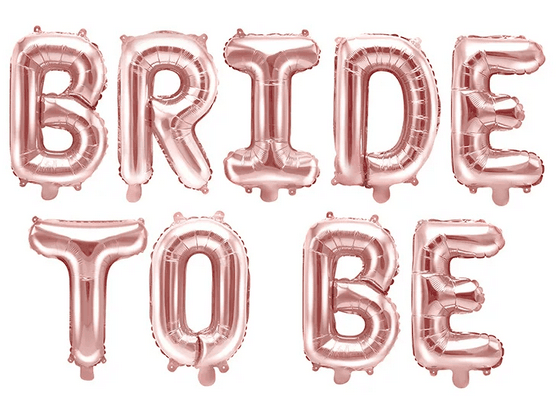 Folienballon-Schriftzug Bride To Be, roségold, 340 x 35 cm