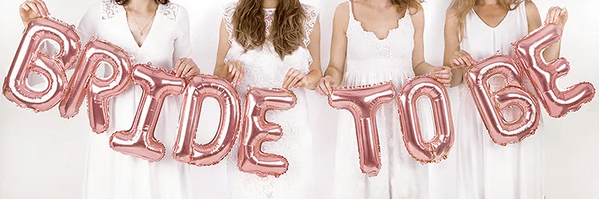 Folienballon-Schriftzug Bride To Be, roségold, 340 x 35 cm