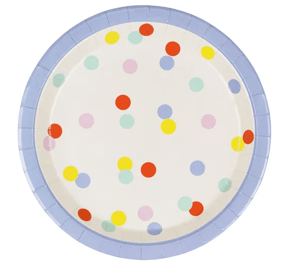 PartyDeco Konfetti-Pappteller, bunt, 23 cm, 6 Stück