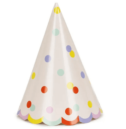 Partyhüte Konfetti, bunt, 16 cm, 6 Stück