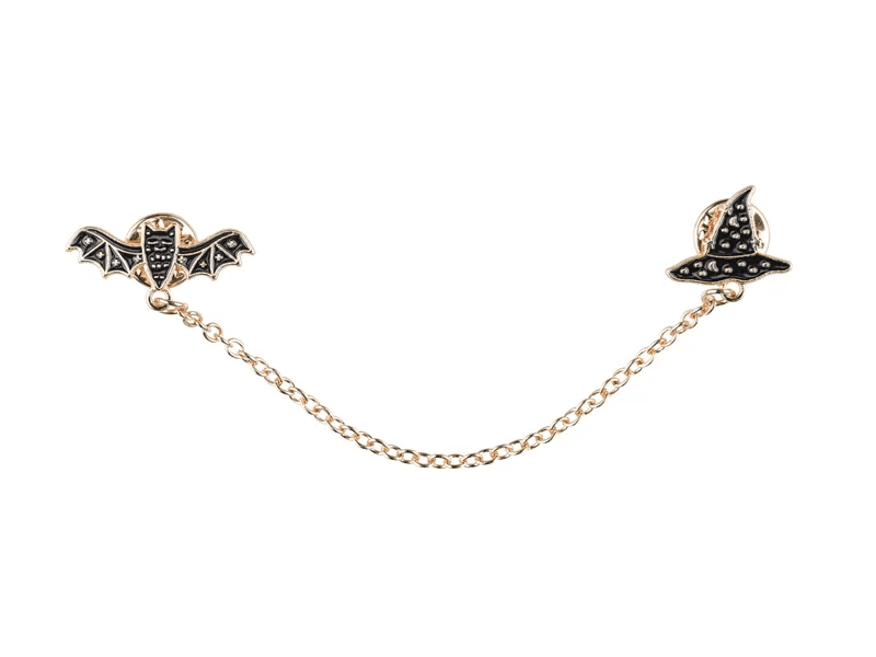 Halloween Kragen-Pin „Fledermaus“ – stylisches Accessoire für dein Grusel-Outfit