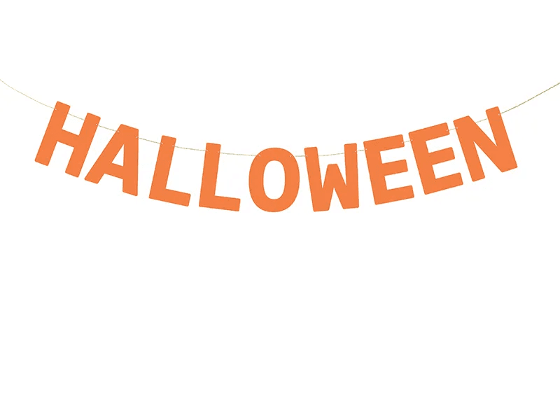 PartyDeco Halloween Banner aus Papier, orange, ca. 2,5 m