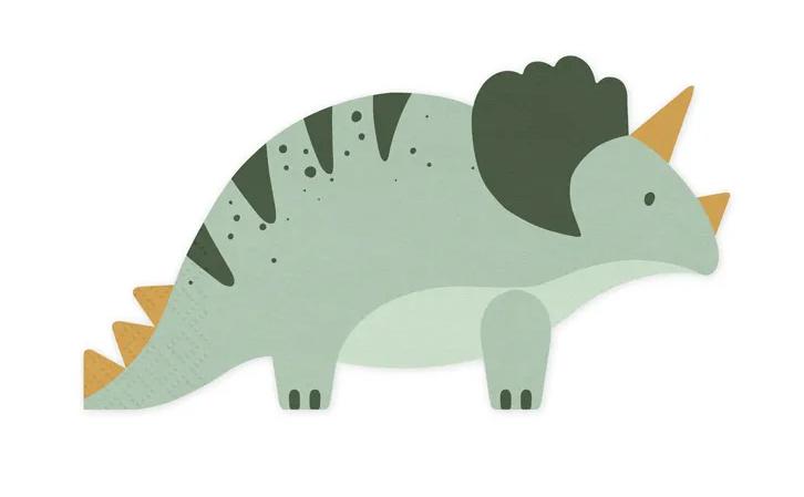 Triceratops-Servietten, 18x10 cm, Farbenmix, 12 Stk.