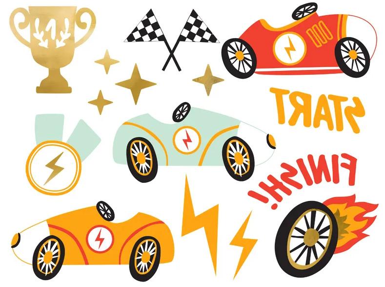 Abwaschbare Tattoos Autos, Mix, 11 Stk.