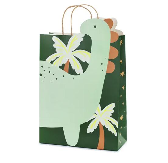 Geschenktüte Dinosaurier, 10x24x37 cm, Farbenmix