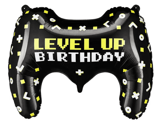 Folienballon Gamepad Level Up Birthday, 60 x 45 cm