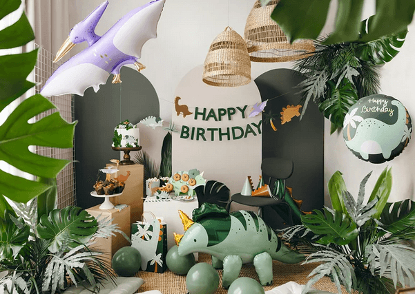 PartyDeco Folienballon Brontosaurus Happy Birthday 35 cm