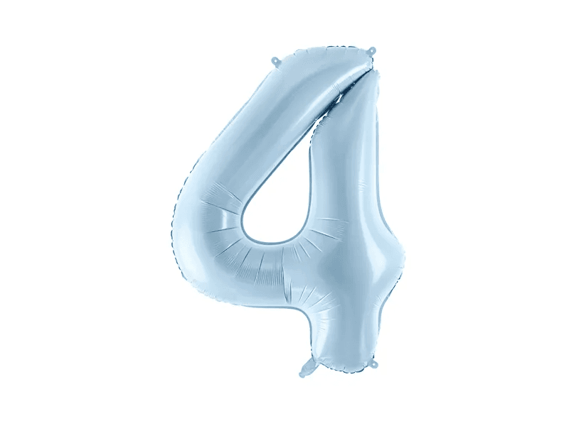 Folienballon Ziffer ''4'', 72cm, hellblau
