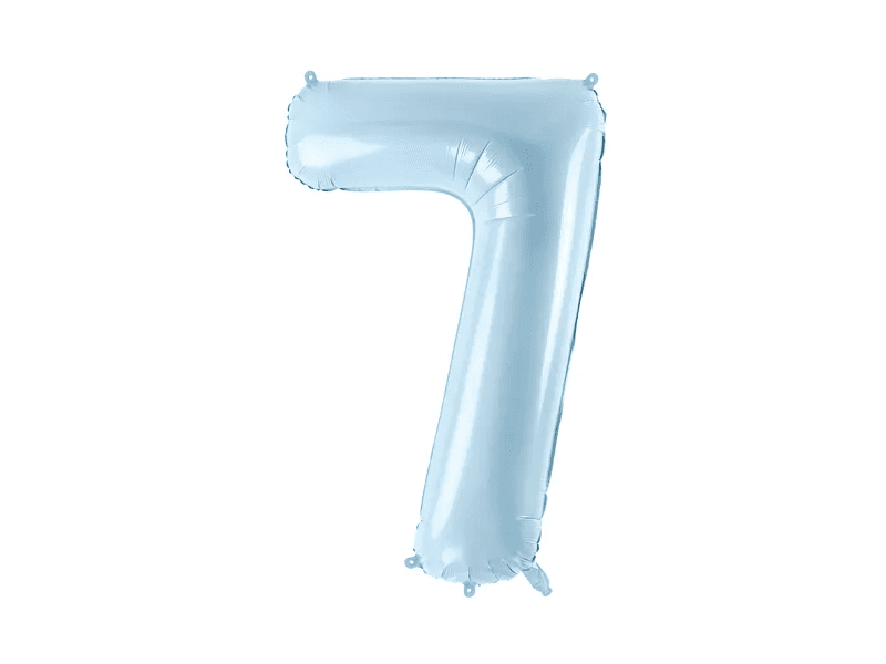 Folienballon Ziffer ''7'', 72cm, hellblau