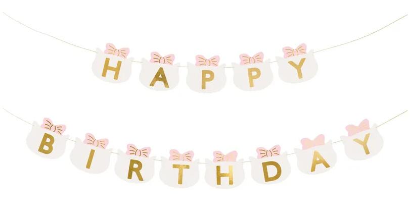 Happy Birthday Banner Kätzchen, 2,8 m, Mix