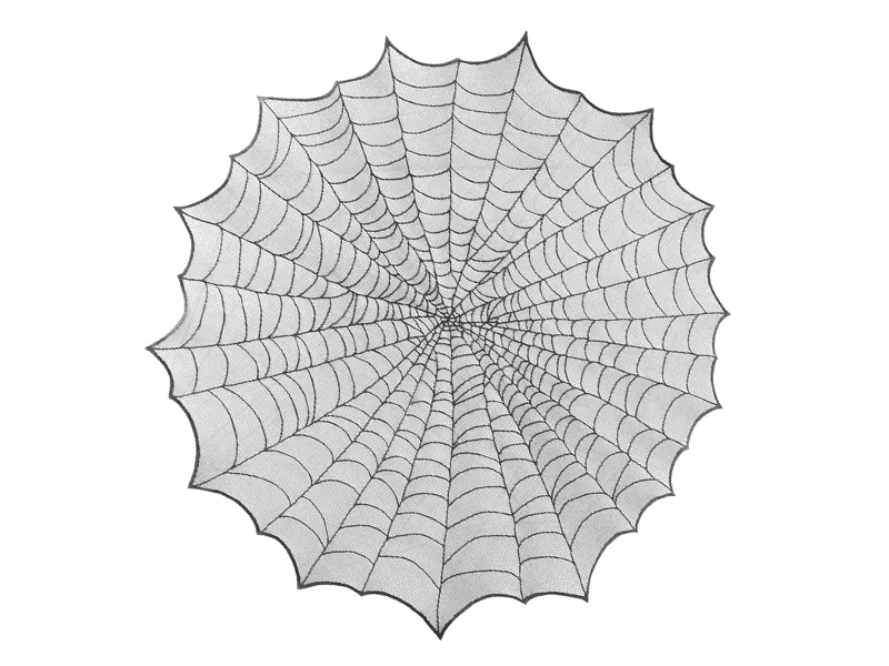 PartyDeco Tischdecke Spinnennetz, rund, ca. 124 cm