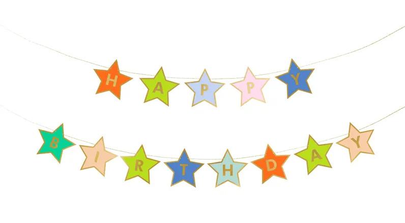 Banner Happy Birthday, mix, 260x16,5 cm