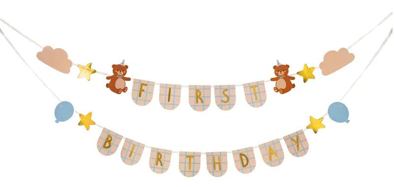 Banner zum ersten Geburtstag mit Bären, 2,55 m