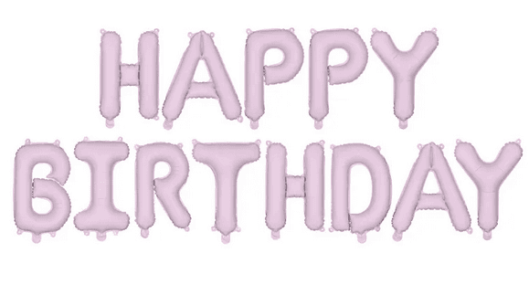 PartyDeco Folienballon Happy Birthday Schriftzug lila 340 x 35 cm