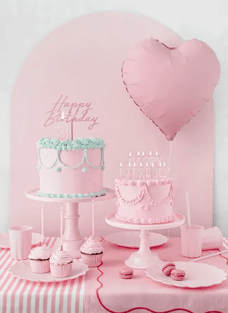 PartyDeco Happy Birthday Buchstabenkerzen rosa 2,5 cm 13 Stück
