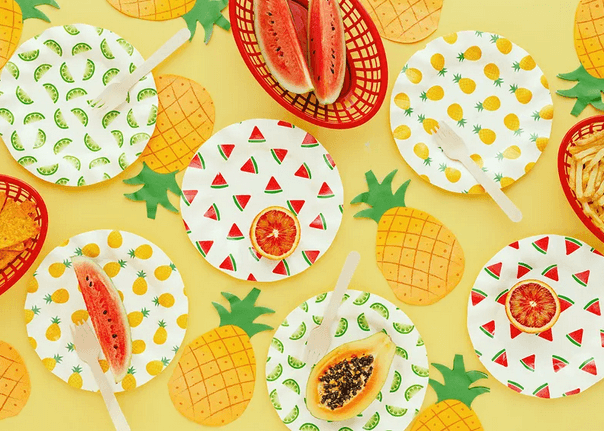 PartyDeco Ananas-Servietten, mehrfarbig, 18,5 x 10,2 cm, 20 Stück