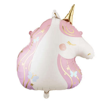 Folienballon Einhorn, weiß-rosa, 52 x 61 cm