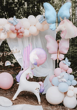 Folienballon Einhorn, weiß-rosa, 52 x 61 cm
