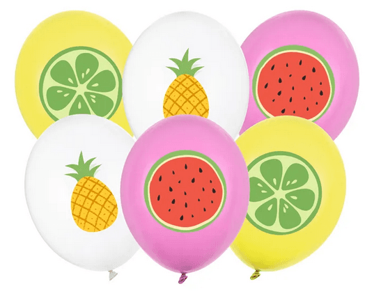 PartyDeco Latexballons Früchte Mix 30 cm 6 Stück