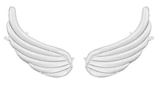 Folienballon-Set Flügel, weiß, 2-teilig, 95 x 37 cm