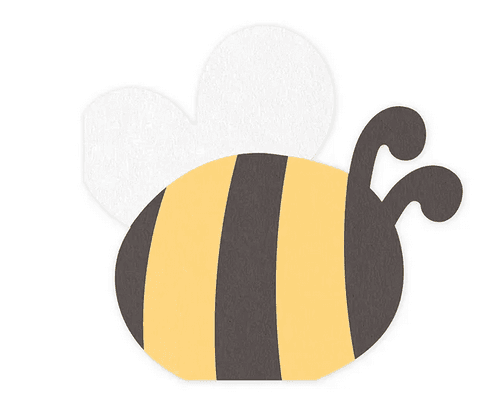 PartyDeco Bienen-Servietten, gelb-weiß-schwarz, 16 x 15 cm, 12 Stück