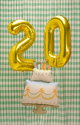 Folienballon Torte, bunt, 62 x 104 cm
