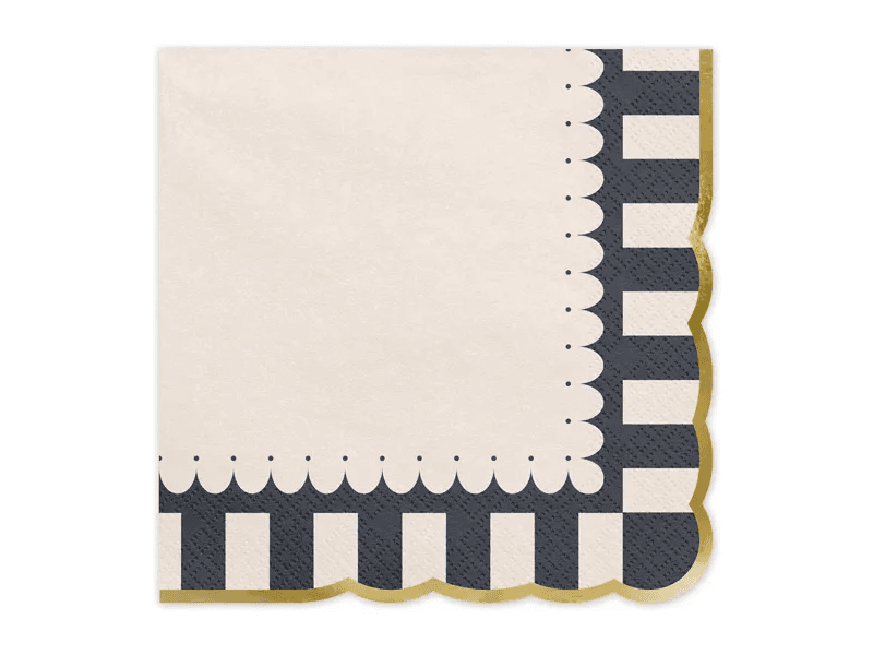 PartyDeco Halloween Servietten Spinne 33 x 33 cm, schwarz-creme-gold, 12 Stück