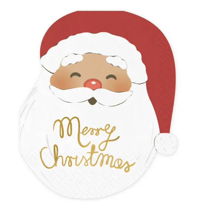 PartyDeco Weihnachtsmann-Servietten, 13.5x16 cm