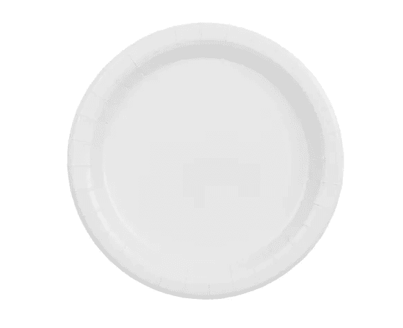 PartyDeco Pappteller, weiß, 18 cm, 6 Stück