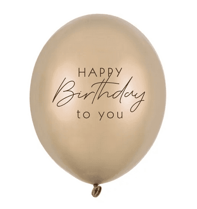 PartyDeco Latexballons Happy Birthday gold 30 cm 6 Stück