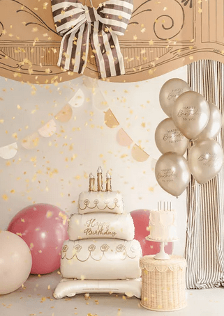 PartyDeco Latexballons Happy Birthday gold 30 cm 6 Stück