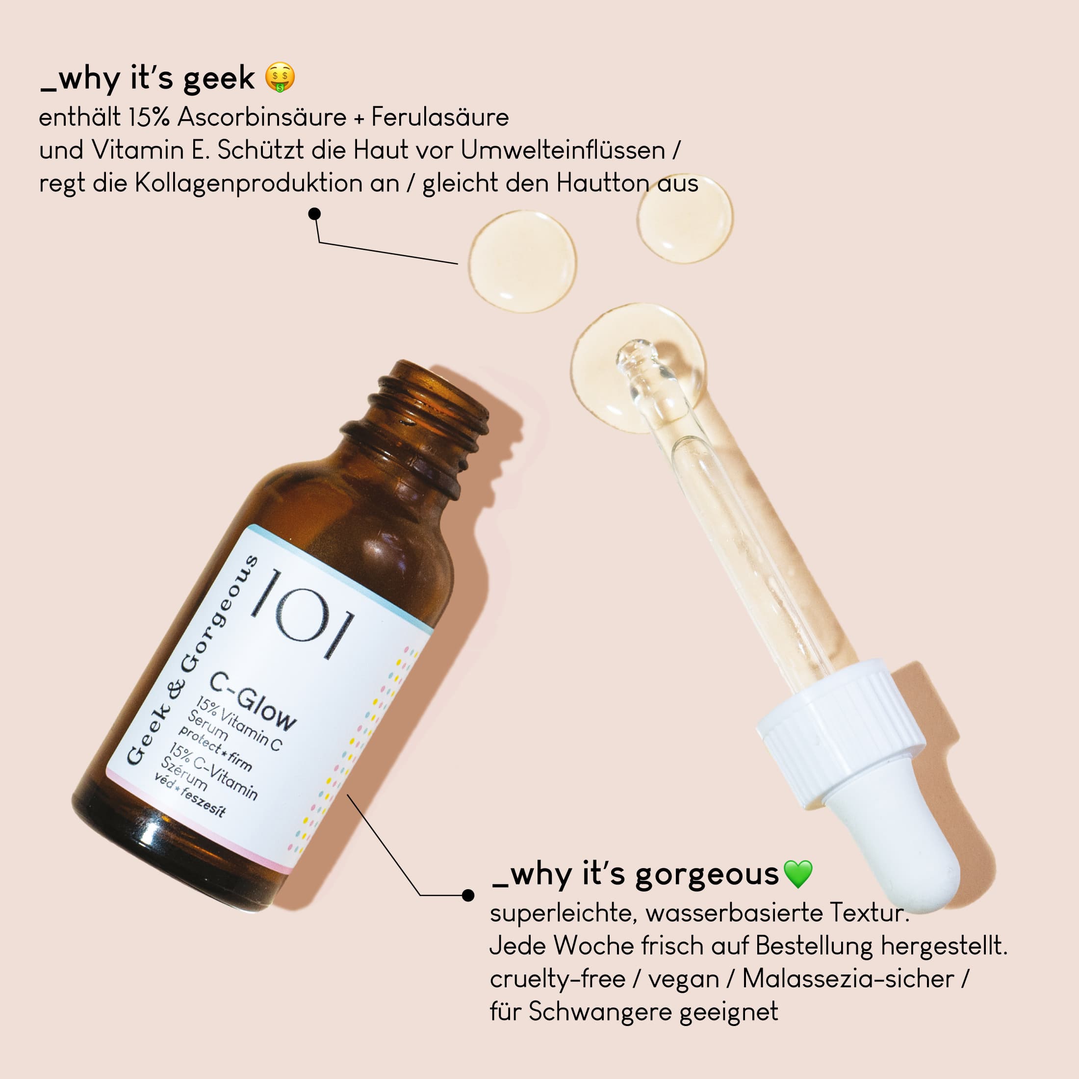 Produktbild Geek&Gorgeous 101 C-Glow 15% Vitamin C Serum 2 von 3