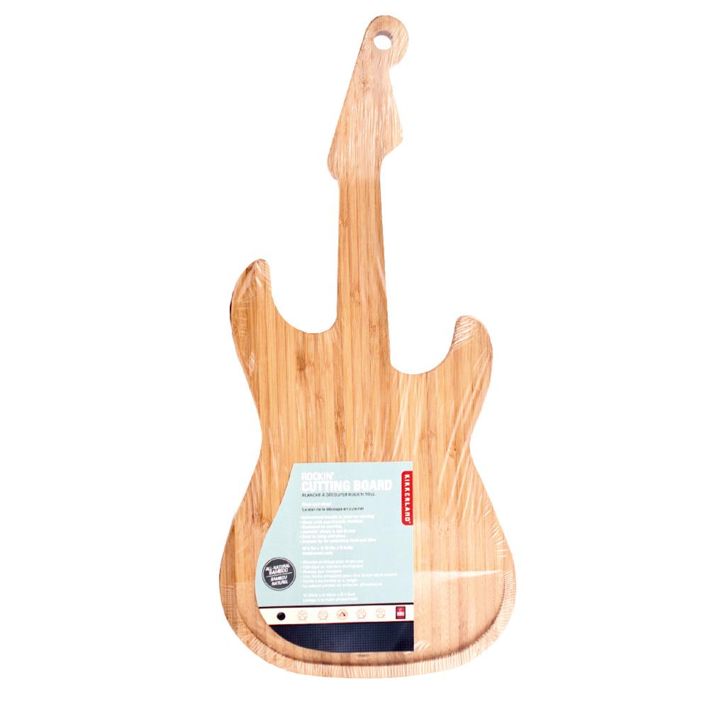 Kikkerland Schneidebrett aus Bambus GUITAR