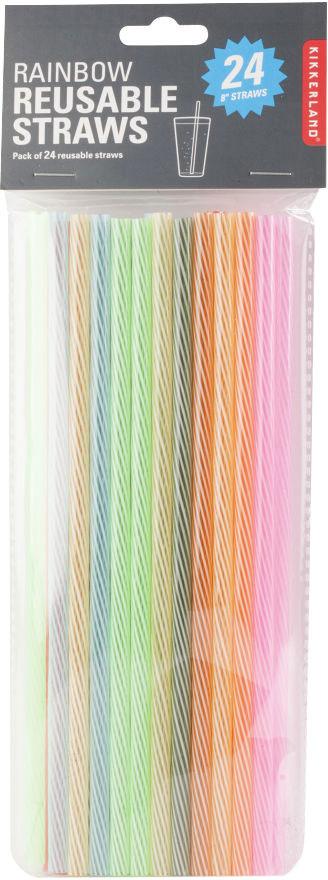 Produktbild Kikkerland wiederverwendbare Strohhalme Rainbow 24 Stk. 2 von 2