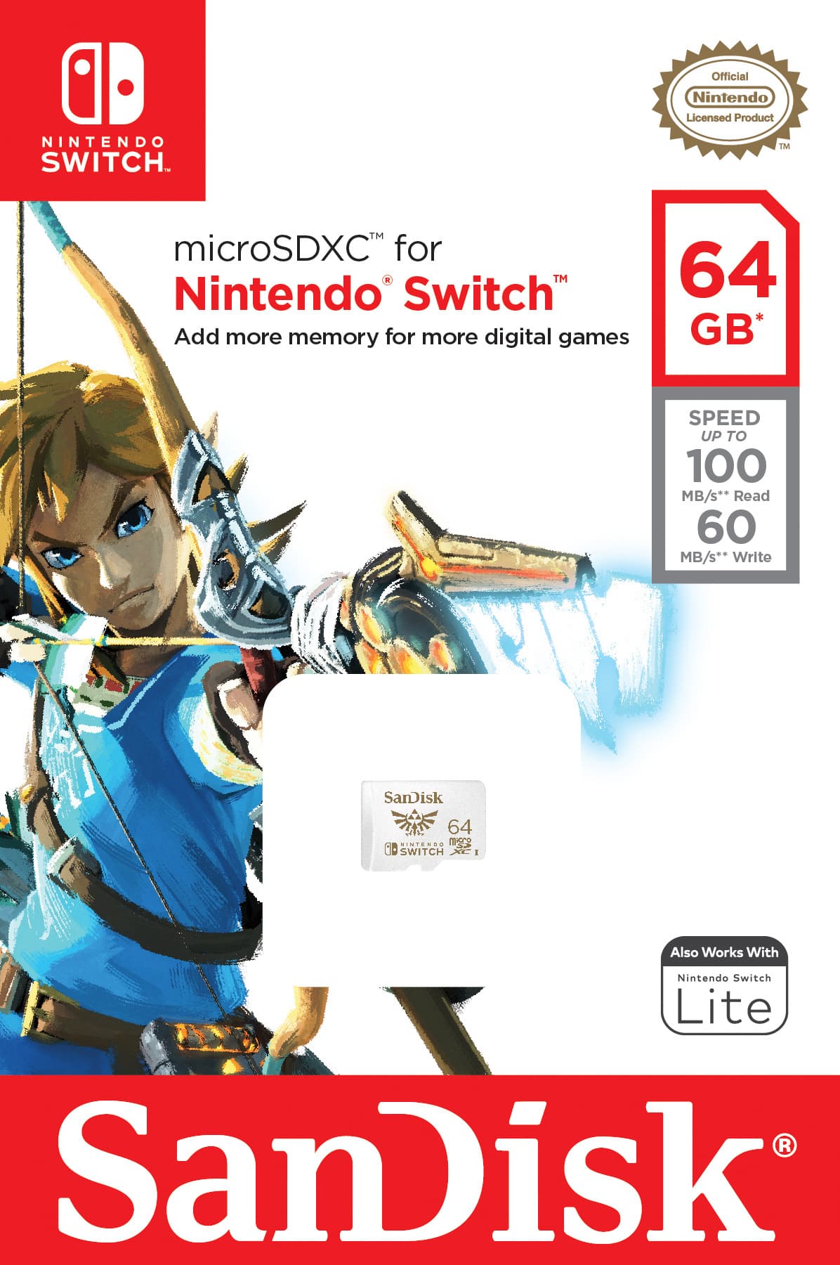 SANDISK microSDXC Extreme 64GB (U3/UHS-I/Cl.10/R100/W60) für Nintendo Switch