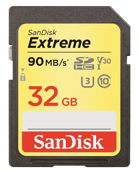 SANDISK SDHC Extreme 32GB (V30/U3/UHS-I/Cl.10/100MB/s)