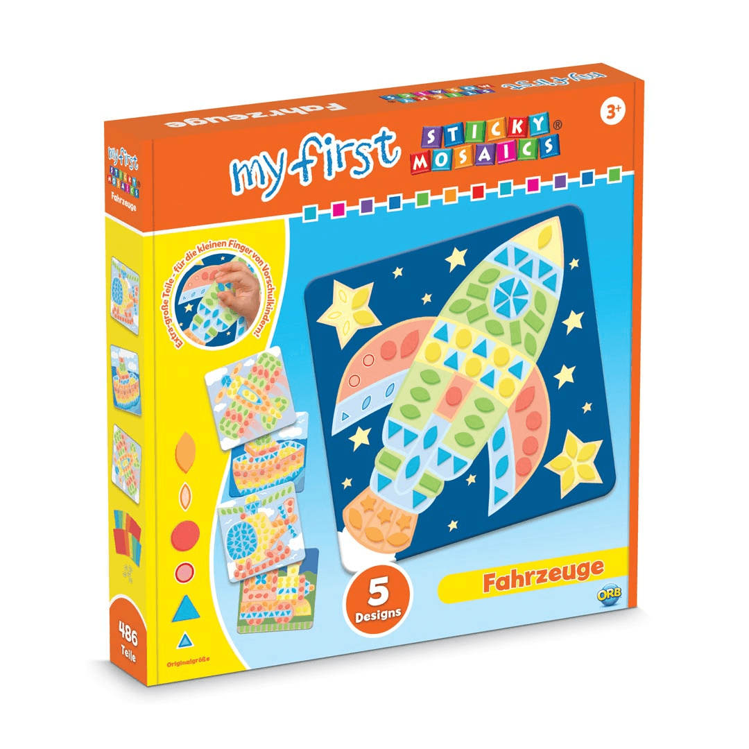 Mein Erstes Sticky Mosaics - Fahrzeuge, 480+ Moosgummi- und Glitzerplättchen