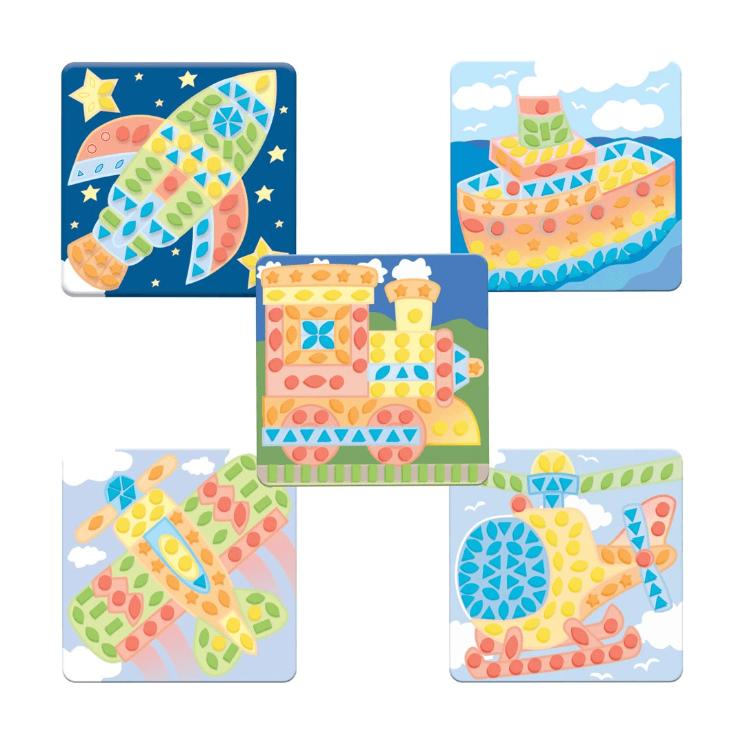 Produktbild Mein Erstes Sticky Mosaics - Fahrzeuge, 480+ Moosgummi- und Glitzerplättchen 2 von 5