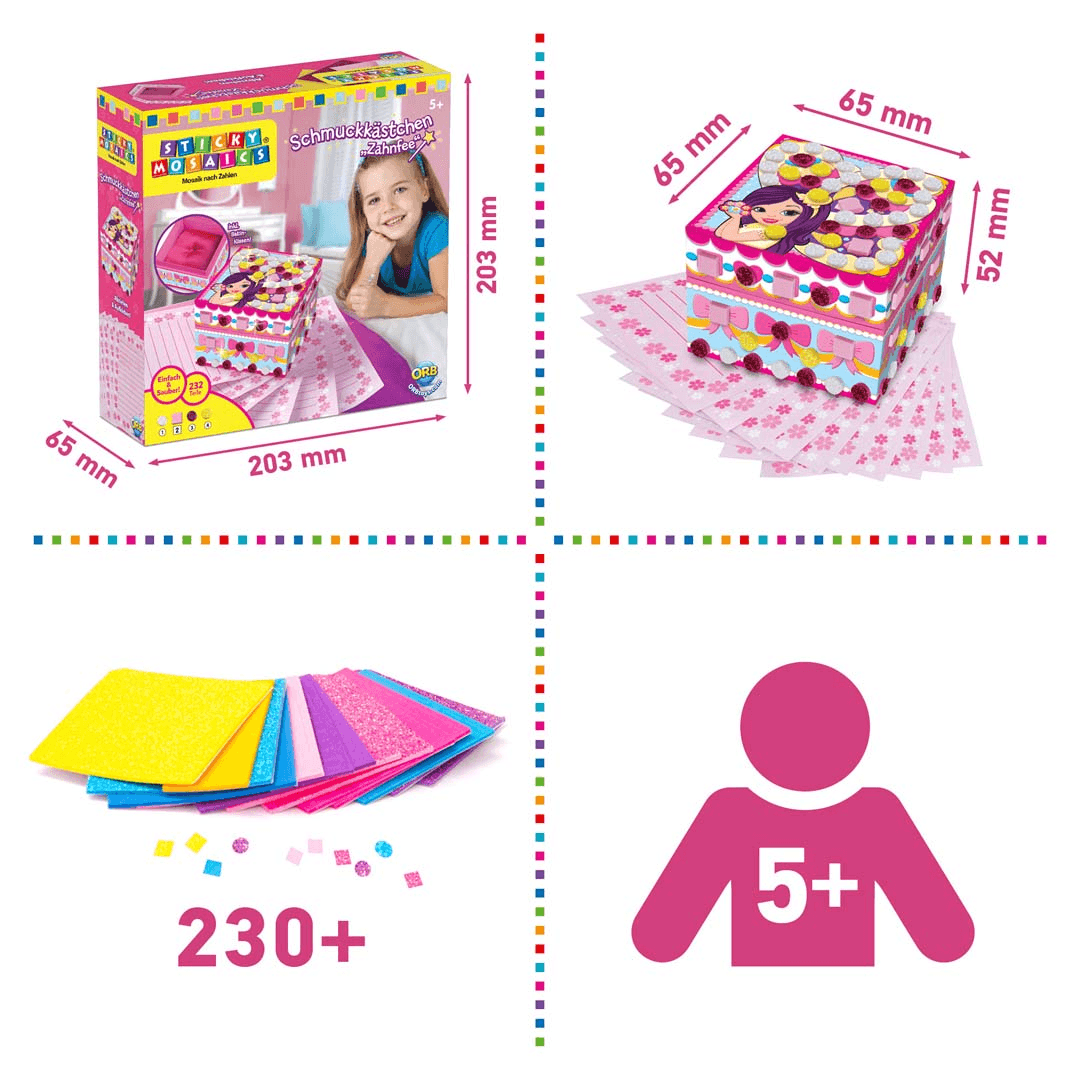 Produktbild Sticky Mosaics - Schmuckkästchen Zahnfee, 232 Plättchen, Geschichtenheft 3 von 4